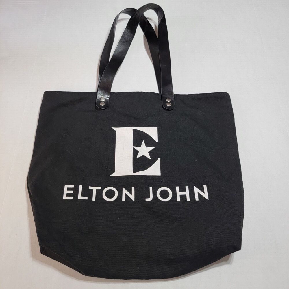 Elton John Farewell Yellow Brick Road Tour VIP Canvas Tote Bag w Pleather Straps